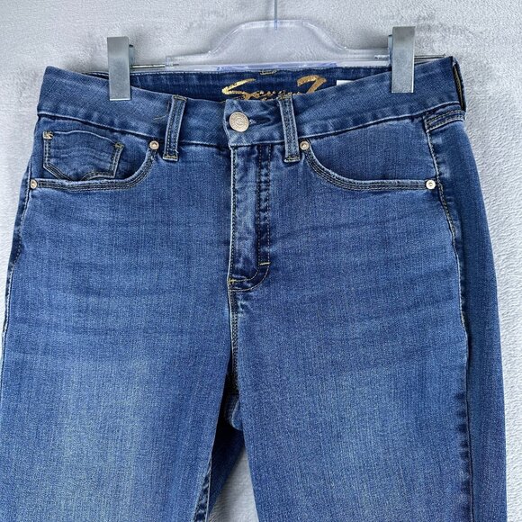 Seven7 Skinny Jeans Tummy Less High Rise Womens Size 8 Medium Wash Blue - Picture 3 of 12